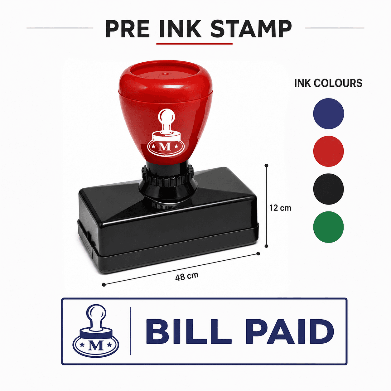 Heavy Duty Bill Paid Office Stamp